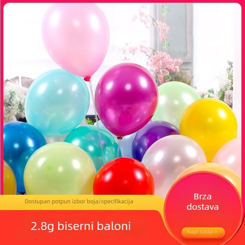 Perlasti okrugli lateks balon, 12 inča, dekor za vjenčanja i zabave