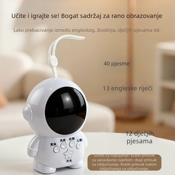 Dvojezična englesko–kineska obrazovna igračka za bebe i malu djecu s temom astronauta — večernje pjesmice, priče i rani razvoj