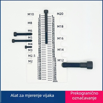 Prilagodljiv mjerni alat za vijake i matice, mjerač duljine, praktičan alat za mjerenje vijaka