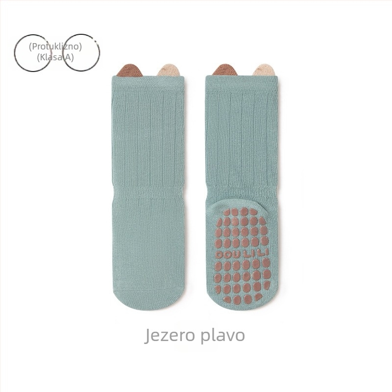 Protuklizne čarape za bebe od pamuka, srednje dužine, za proljeće i jesen, unisex, prozračne i upijaju znoj, džakard pletenje.
