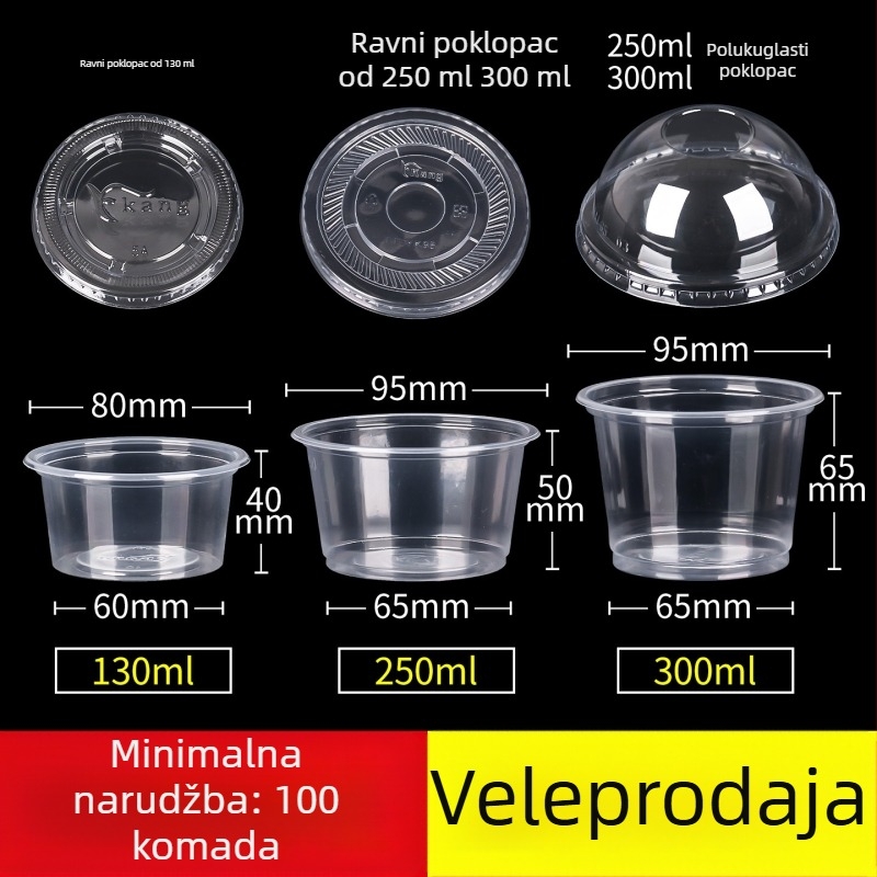 Jednokratna plastična čašica za desert za puding od dvostrukog mlijeka, pogodna za žele, želatinu i pakiranje jogurta
