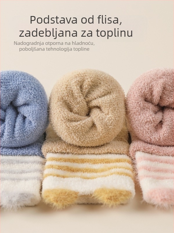 Čarape za bebe s crtežom zimu, debeli unutarnji protuklizni čarapice za pod, za dječake i djevojčice, bezšivne za učenje hodanja
