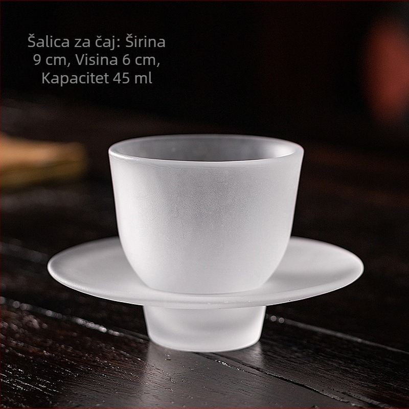 Staklena čaša za čaj s poklopcem i ugradnim infuzorom, prozirna, debela, za kućnu upotrebu