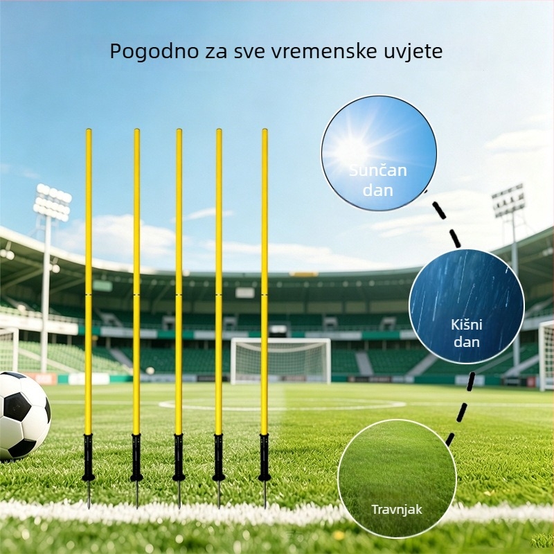 Fabrikom prilagođene oznake za teren za nogomet, zastavice za kut, baze s oprugom i štapovi za prepreke za trening