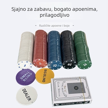 Na skladištu: bijeli poker čipovi, 4 g, 300 komada, u metalnoj kutiji