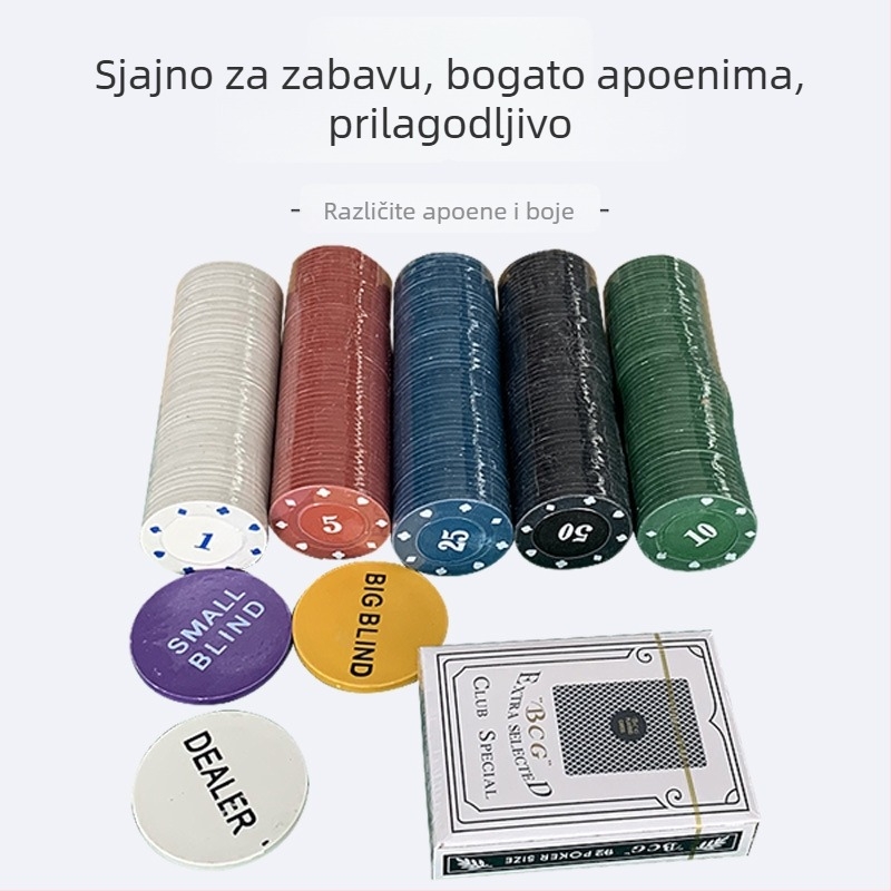 Na skladištu: bijeli poker čipovi, 4 g, 300 komada, u metalnoj kutiji