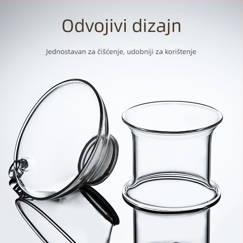 Prozirno stakleno čajno sito s filter mrežom od visokog borosilikata