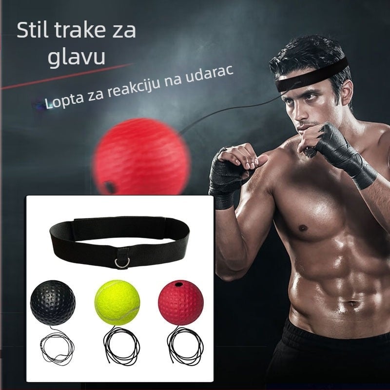 Boksački brzinski balon s nosačem za glavu, cilj reakcije i teškom loptom – trening agilnosti i refleksa