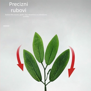 Umjetni listovi breskve, zelene biljke, umjetni izdanci, visokokvalitetni dekorativni listovi, ručno izrađeni dodaci za buket, dodaci za aranžmane bonsaija