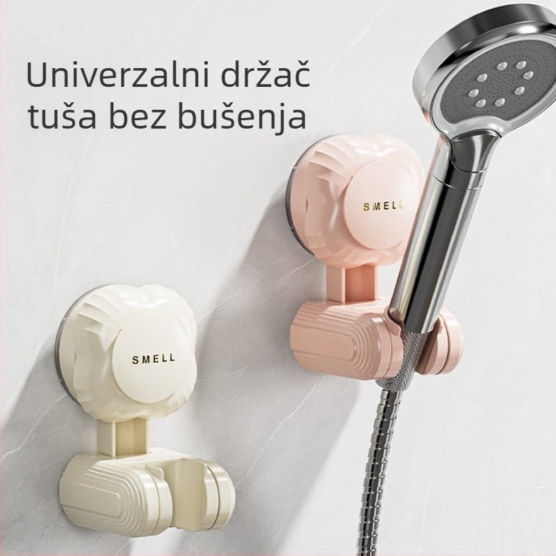 Držač za tuš bez bušenja, prilagodljivi nosač tuša, univerzalna osnova za dječji tuš, kupaonska polica