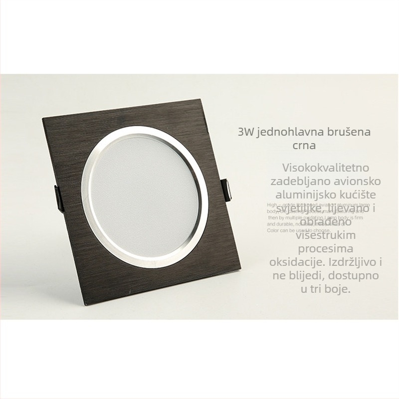 LED rešetkasto svjetlo, downlight s jednim glavom, pravokutno stropno svjetlo, ugrađeni rešetkasti downlight, veličine 10x10 cm i 15x15 cm