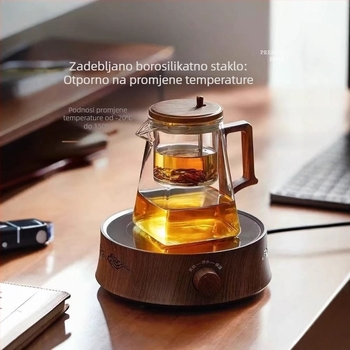 Elegantan stakleni čajnik s odjelnikom čaja i vode, model 2025, za kućnu i uredsku upotrebu, za pripremu cvjetnih čajeva