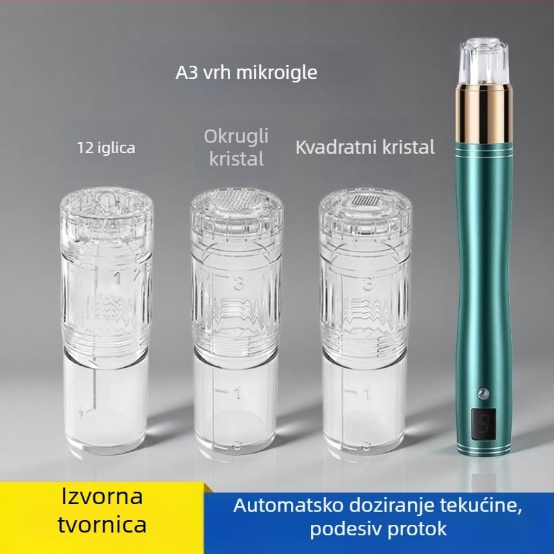 Nano beauty uređaj: potrošni dijelovi za vodeno-svjetlosni sustav, automatsko ispuštanje tekućine, 3 m okrugla silicijska wafer uvodna glava, prilagodljiv volumen izlijevanja