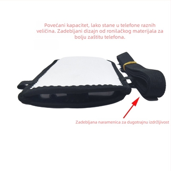 Torbica za telefon s remenom, od ronilačkog materijala, bijeli prijenos topline, vertikalni kvadratni oblik