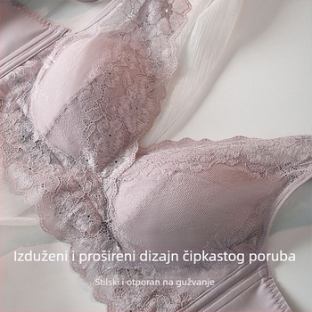 BH od Mulberry svile, ultra-tanke šalice, čipka na rubu, stražnji dio u obliku U, vizualno smanjenje siluete
