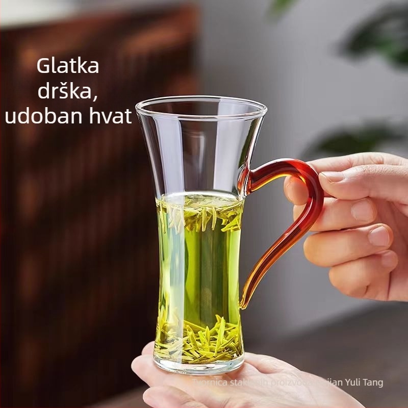 Staklena šalica za žene, zeleni čaj, prozirna, minimalistički dizajn, model 2025 visoke klase – Hou Kui Cup