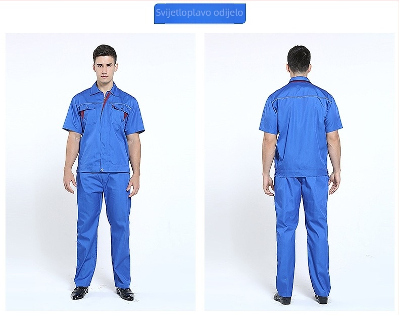 Ljetni set radne uniforme s kratkim rukavima, otisak logotipa, tanak materijal i reflektirajuća traka