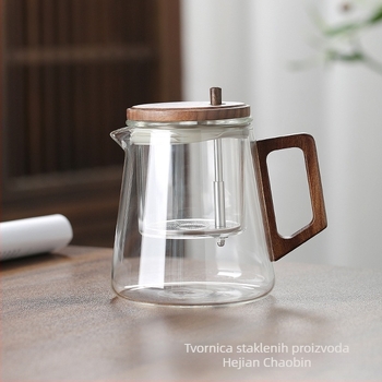Piaoyi Cup čajnik sa staklenim unutarnjim dijelom, filtr za čaj i pritisni uređaj za pripremu čaja, 650 ml