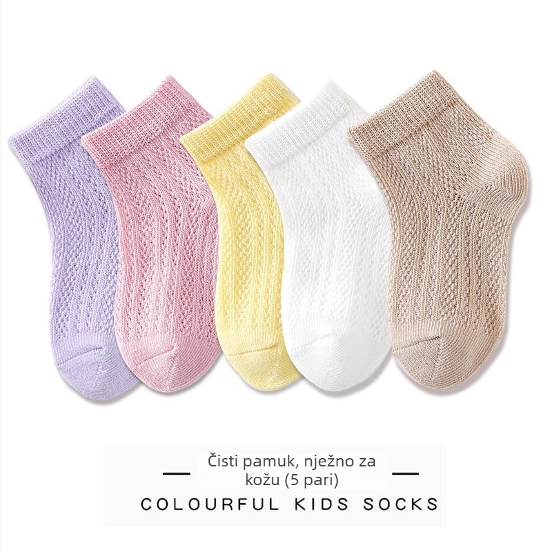 Dječje pamukaste tanke mrežaste čarape za ljeto, unisex