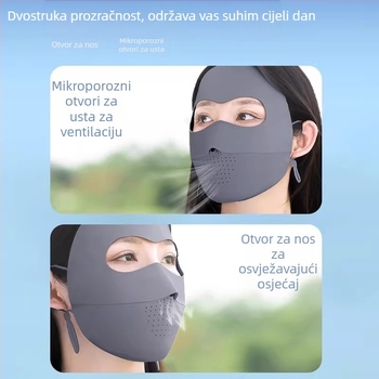 Ženska zaštitna maska za sunčevu zaštitu lica, UV zaštita, prozračna maska od ledenog svile, za vožnju i biciklizam