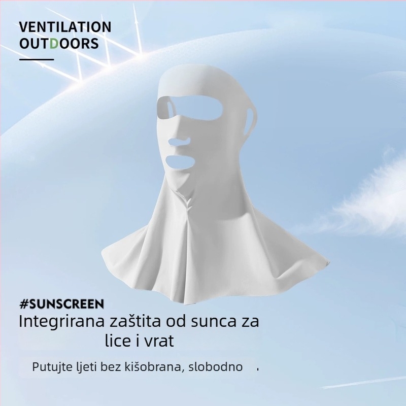 Muška maska za lice od pletenog materijala, s integriranom zaštitom vrata, za aktivnosti na otvorenom ribolov i vožnja biciklom; rashladna i prozračna.