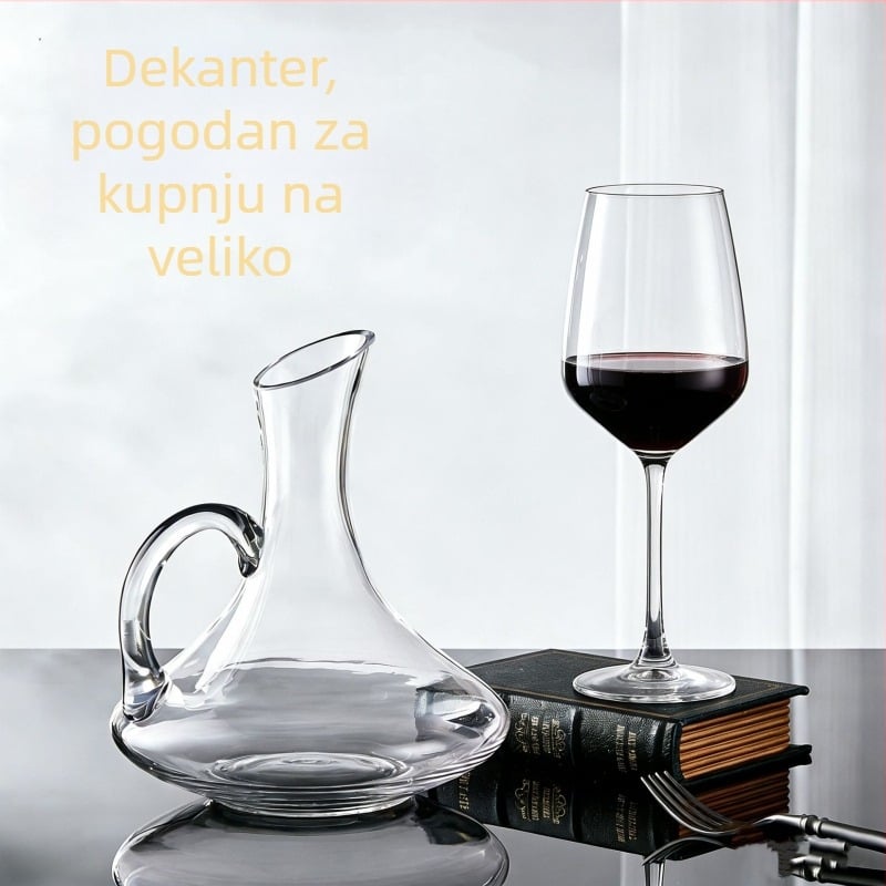 Stakleni set dekantatora za vino, velike zapremnine, moderni minimalistički dizajn