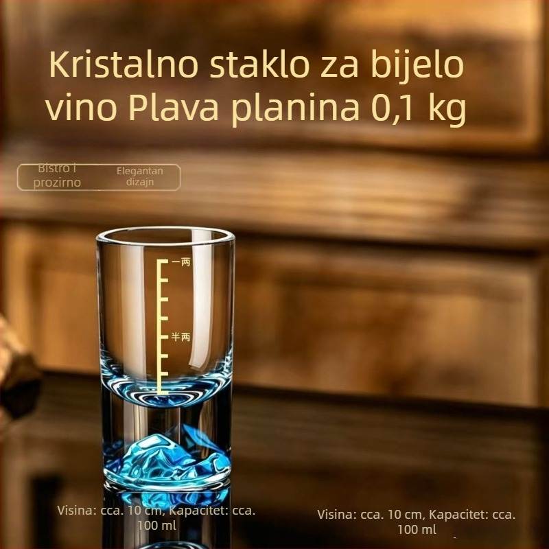 Elegantni set baijiu čaša s dozačem, kristalno staklo, Blue Mountain, 1-2 liang, kineski stil
