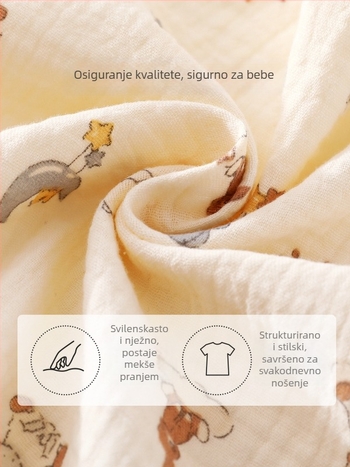 Dječji dvodijelni set od pamuka s otiskom, ljeto, kratki rukavi, unisex