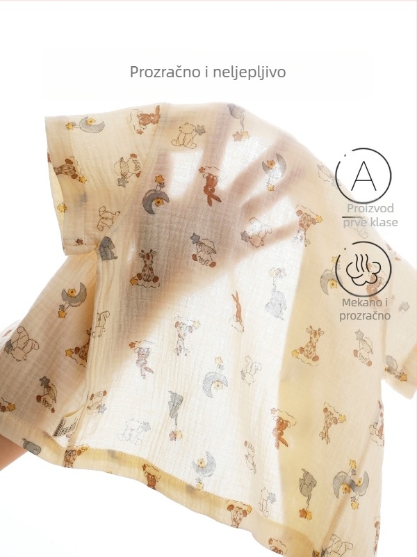 Dječji dvodijelni set od pamuka s otiskom, ljeto, kratki rukavi, unisex