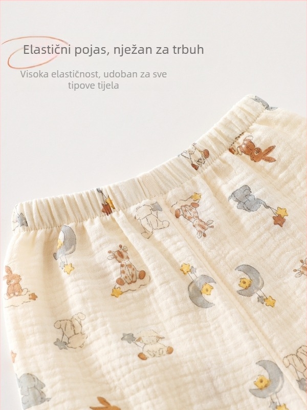 Dječji dvodijelni set od pamuka s otiskom, ljeto, kratki rukavi, unisex