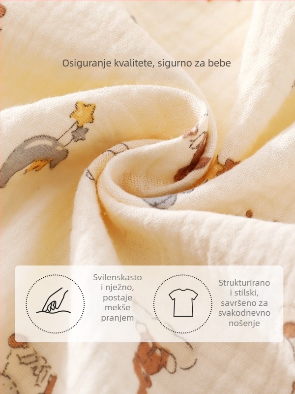 Dječji dvodijelni set od pamuka s otiskom, ljeto, kratki rukavi, unisex