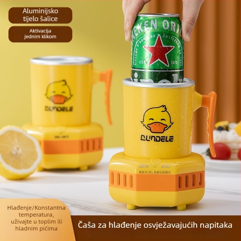 Prijenosna dvostruko funkcionalna čaša za hlađenje i zagrijavanje, kompaktna mini čaša za pivo, napitke i mliječne proizvode