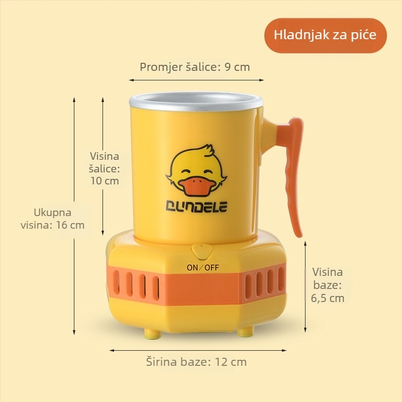 Prijenosna dvostruko funkcionalna čaša za hlađenje i zagrijavanje, kompaktna mini čaša za pivo, napitke i mliječne proizvode