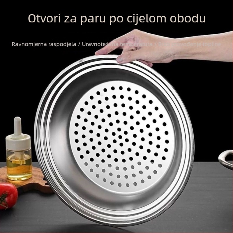 Višestruki, svestrani set posuda za parenje doručak, plodovi mora i hot pot – nehrđajući čelik, kućni parni stalak, zgušnjivač para, parna mreža