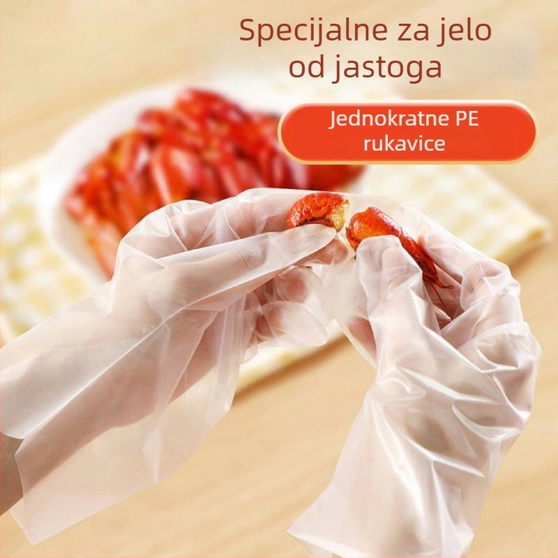 Jednokratne debele rukavice za konzumiranje rakova, otporne na ulje i prljavštinu, plastične rukavice za prehranu