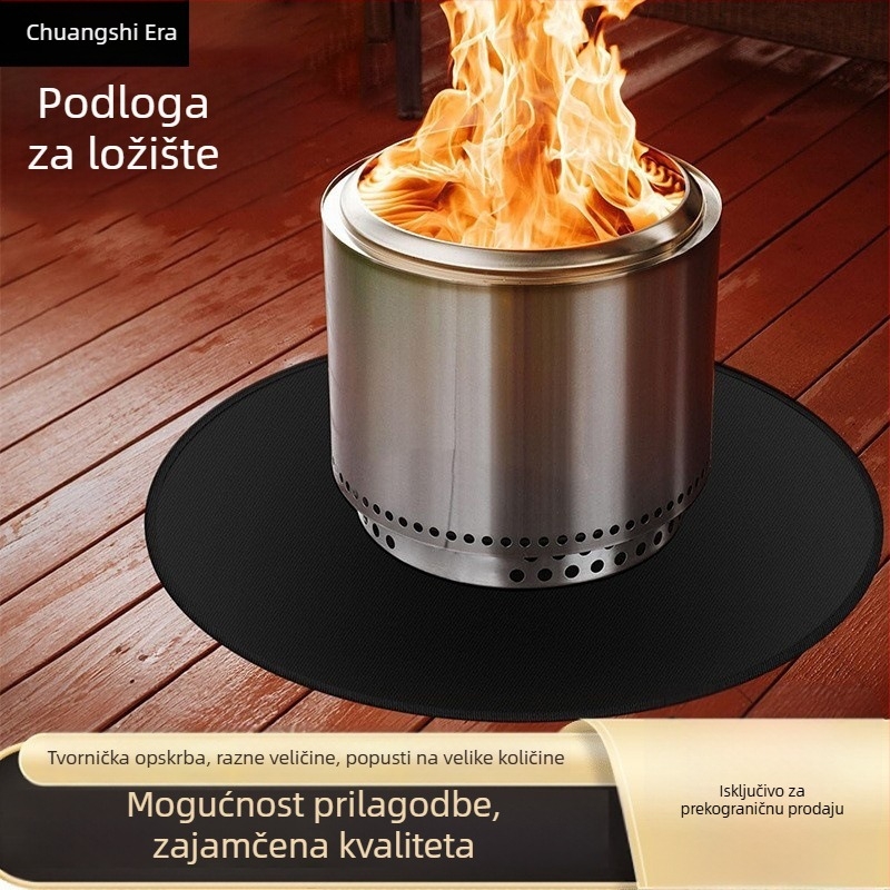 Otporno na ulje, protuklizno, vatrootporno i toplinski izolacijski mat za terase i roštilj; staklena vlakna i silikon