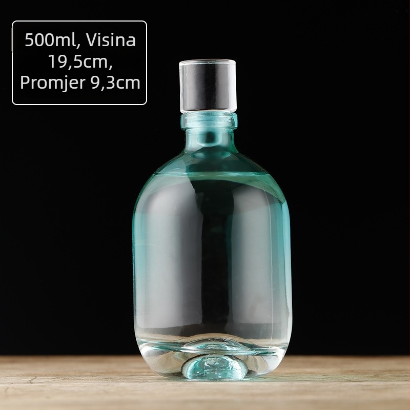 Staklena boca s gradijentom boja za liker, 500 ml, prozirna boca za voćno vino i kućnu fermentaciju.
