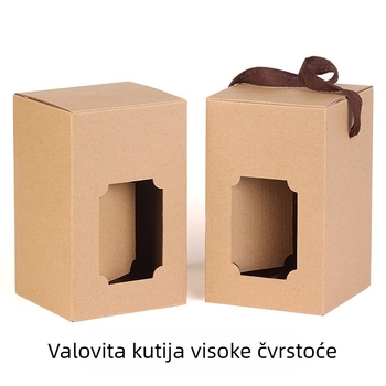 Kutija za poklon s prozorom od kartona za bocu vina 500 ml