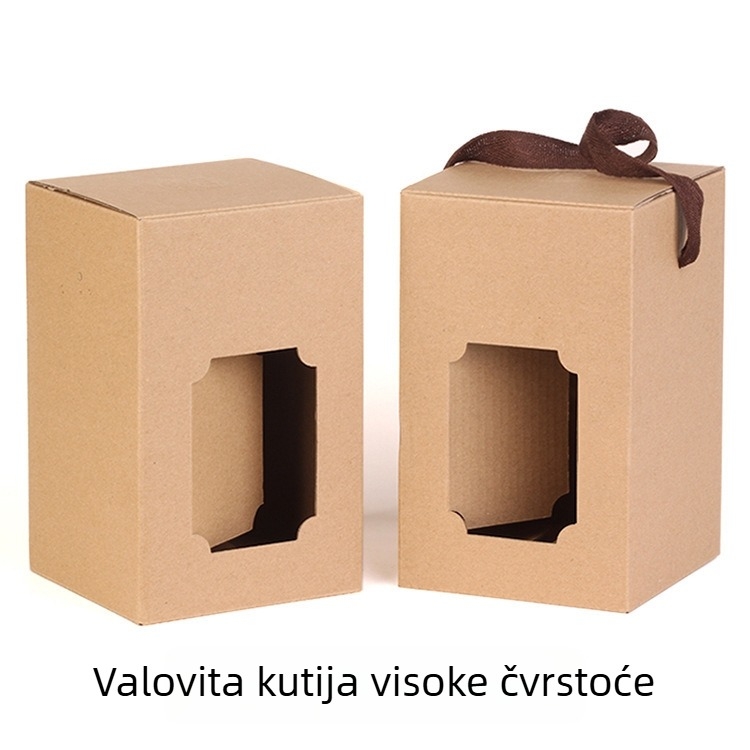 Kutija za poklon s prozorom od kartona za bocu vina 500 ml