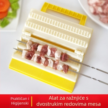 Ručni alat za ražnjiće za roštilj, od 304 nehrđajućeg čelika, za meso od janjetine i ražnjeve