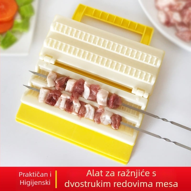 Ručni alat za ražnjiće za roštilj, od 304 nehrđajućeg čelika, za meso od janjetine i ražnjeve