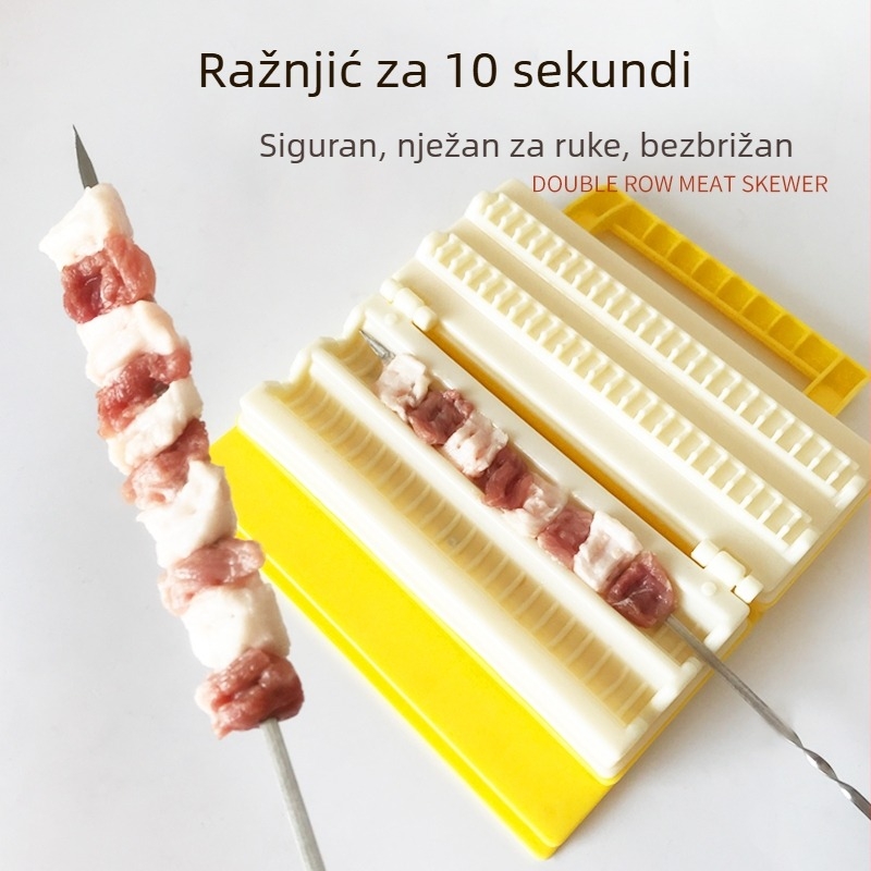 Ručni alat za ražnjiće za roštilj, od 304 nehrđajućeg čelika, za meso od janjetine i ražnjeve