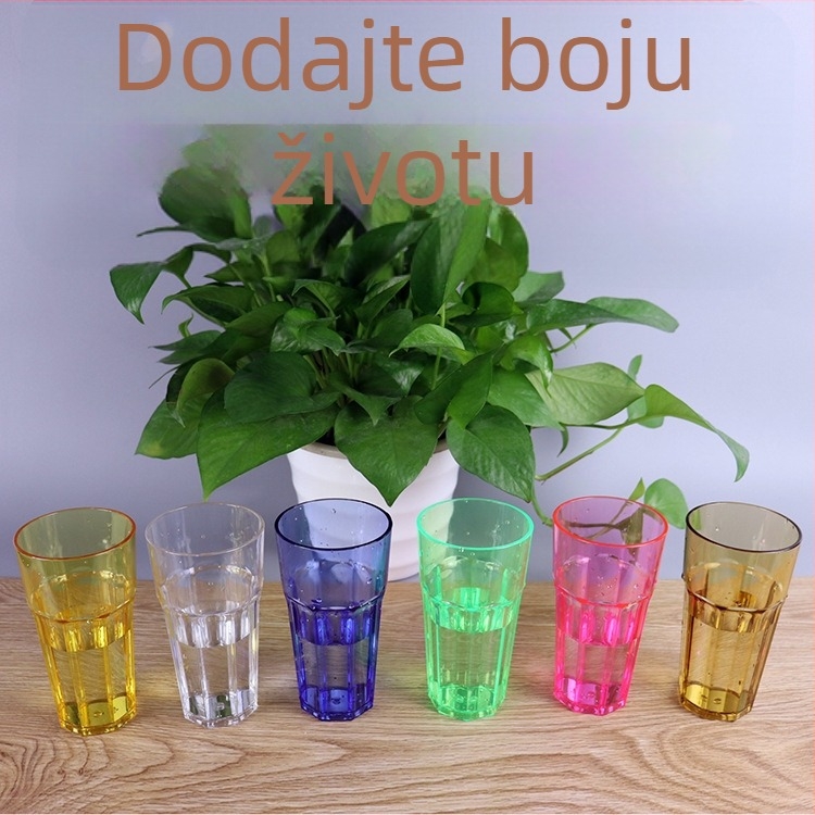 Prozirna PC osmerokutna čaša za vodu, čaj, pivo i sokove — za restoran i bufet