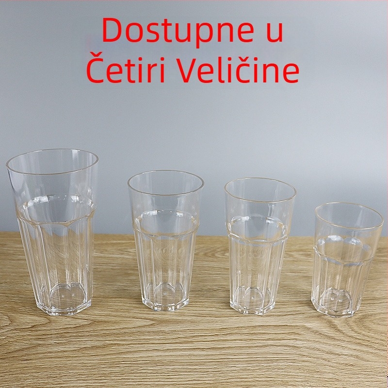 Prozirna PC osmerokutna čaša za vodu, čaj, pivo i sokove — za restoran i bufet