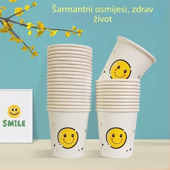 Three Bamboos karikatura papirnate šalice, debeli jednokratni čajni čaše za kućnu upotrebu, 101–200 ml, paket od 50 komada, mogućnost ispisa logotipa