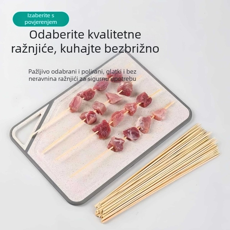 Kvalitetni bambus štapići za jednokratnu upotrebu za roštilj, pogodna za kućnu i komercijalnu upotrebu, idealna za pržene ražnjiće