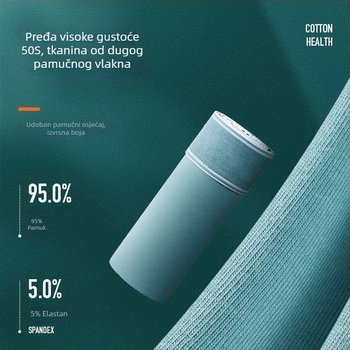 Muške pamučne bokserice s antibakterijskim grafenom i energijom negativnih iona, srednji struk, prozračne