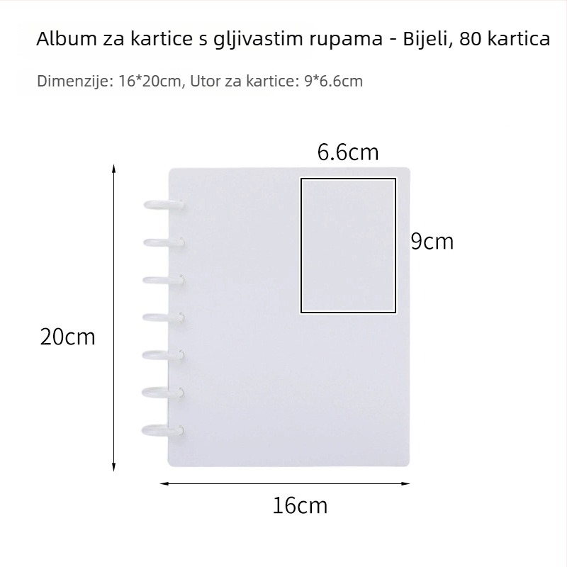 Polaroid kartični album A5 s otvori u obliku gljiva, za zbirku malih kartica i foto album