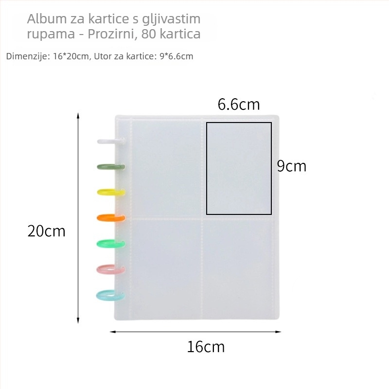 Polaroid kartični album A5 s otvori u obliku gljiva, za zbirku malih kartica i foto album