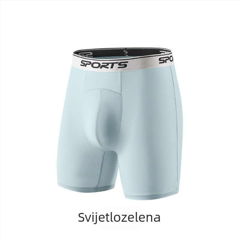 Muške bokserice Ice Silk s visokim strukom, produženim nogama, anti-trenje, prozračne za ljeto, plus veličina